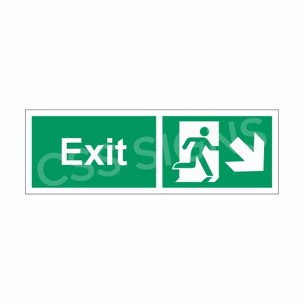 Exit Down and Right Sign