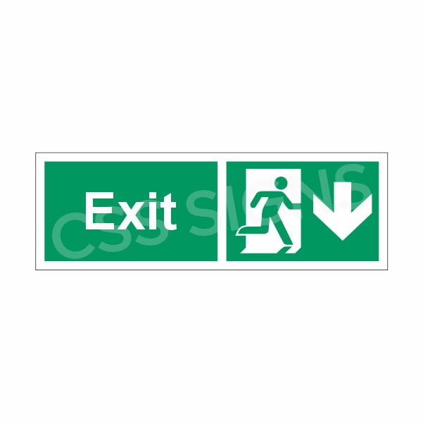 [43006-1] Exit Down Sign (Corriboard, 300x100)