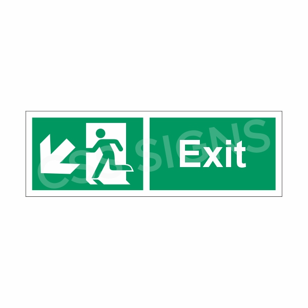 [43007-1] Exit Down and Left Sign (Corriboard, 300x100)