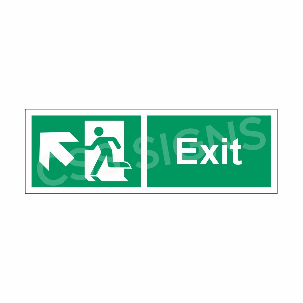 [43009-1] Exit Up and Left Sign (Corriboard, 300x100)