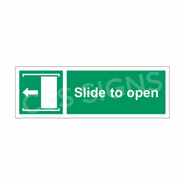 [43101-1] Slide Left to Open Sign (Corriboard, 300x100)