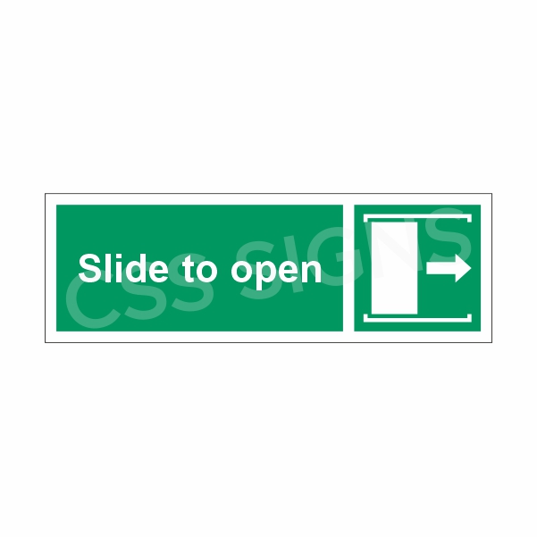 [43102-1] Slide Right to Open Sign (Corriboard, 300x100)