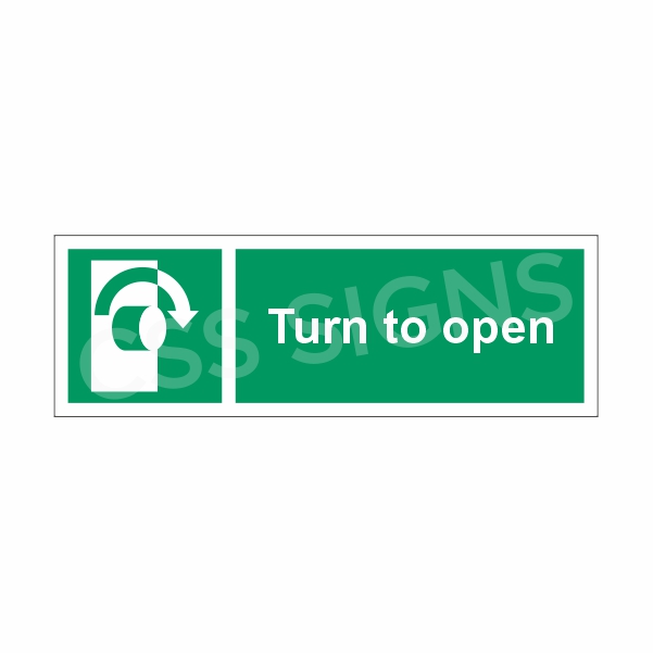 [43201-1] Turn Clockwise to Open Sign (Corriboard, 300x100)