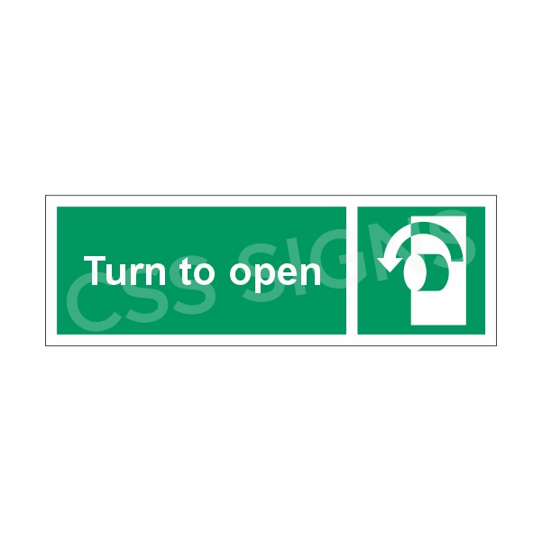 [43202-1] Turn Anticlockwise to Open Sign (Corriboard, 300x100)