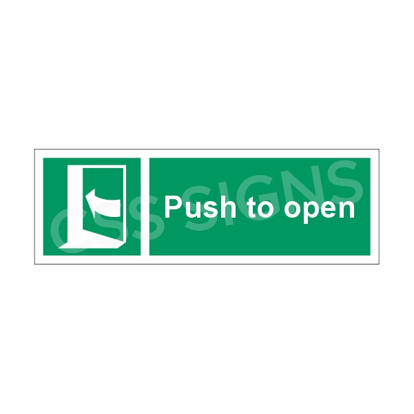 [43301-1] Push Left to Open Sign (Corriboard, 300x100)
