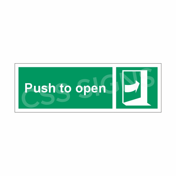 [43302-1] Push Right to Open Sign (Corriboard, 300x100)