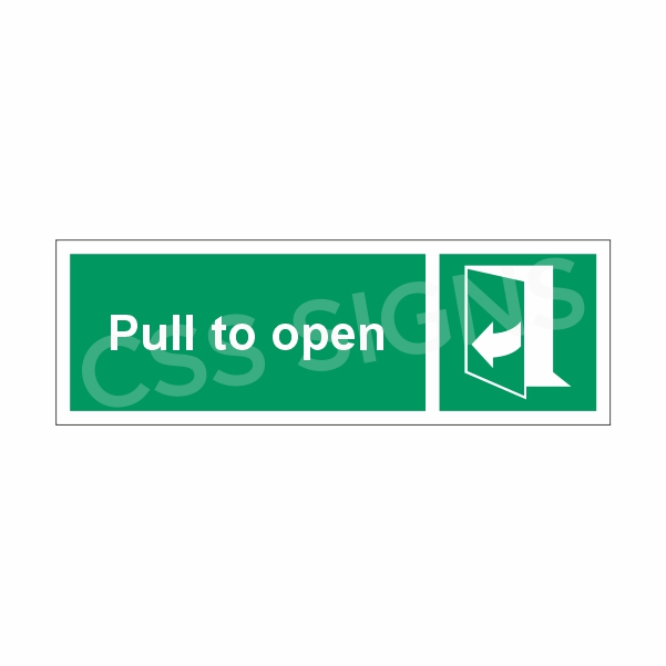 [43402-1] Pull Right to Open Sign (Corriboard, 300x100)