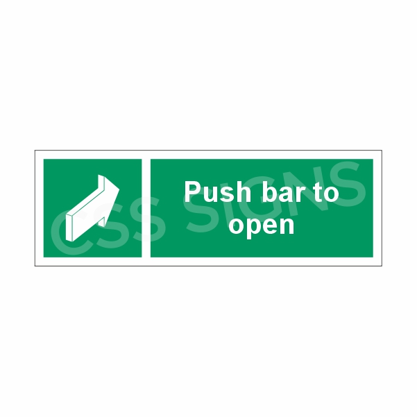 [43501-1] Push Bar to Open Sign (Corriboard, 300x100)