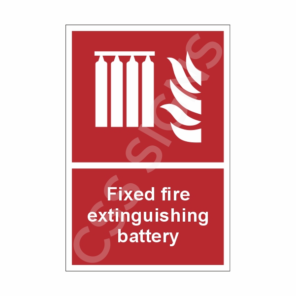 [50701-1] Fixed Fire Extinguishing Battery Sign (Corriboard, 100x150)