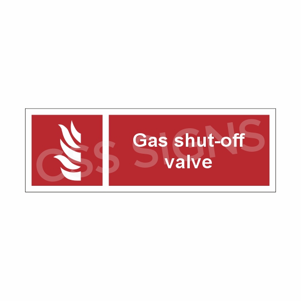 [52009-1] Gas Shut-Off Valve Sign (Corriboard, 300x100)