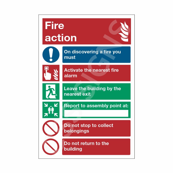 [53101-1] Fire Action Sign (Corriboard, 100x150)