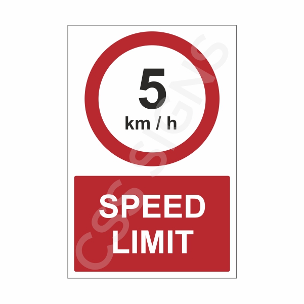 [70201-1] 5kmh Speed Limit Sign (Corriboard, 100x150)