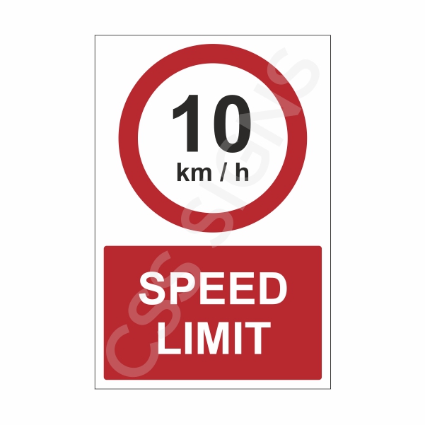 [70202-1] 10kmh Speed Limit Sign (Corriboard, 100x150)