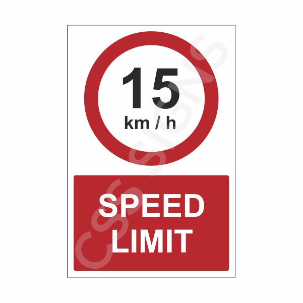 [70203-1] 15kmh Speed Limit Sign (Corriboard, 100x150)