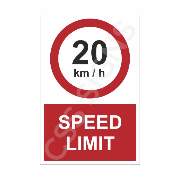 20kmh Speed Limit Sign