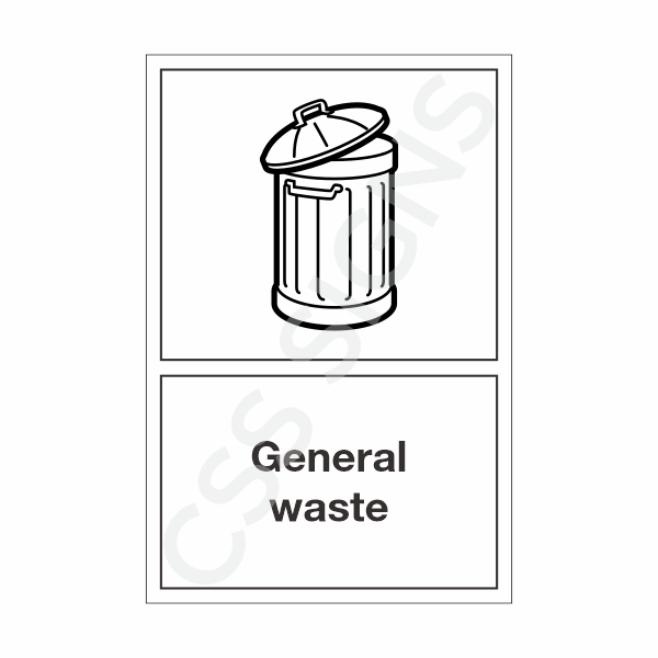 [80101-1] General Waste Sign (Corriboard, 100x150)