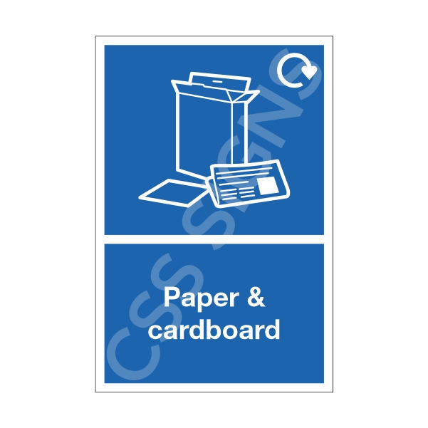 [80401-1] Paper & Cardboard Waste Sign (Corriboard, 100x150)