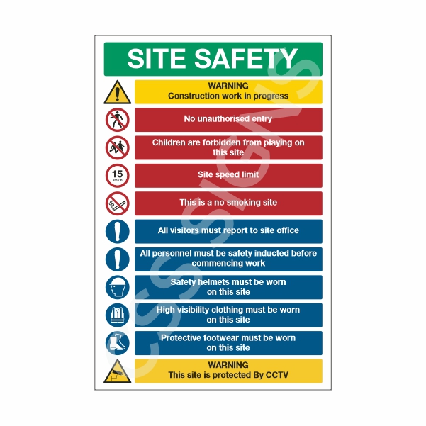 [306102-1] Construction Site Safety Notice Sign B (Corriboard, 100x150)