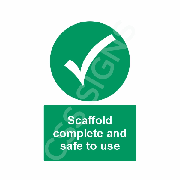 [300301-1] Scaffold Complete and Safe to Use Sign (Corriboard, 100x150)