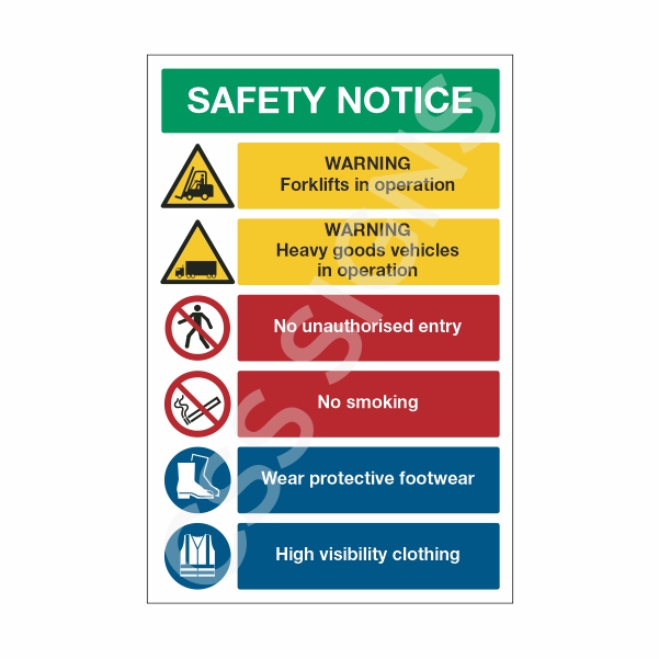 [120301-1] Warehouse Safety Notice Sign (Corriboard, 100x150)