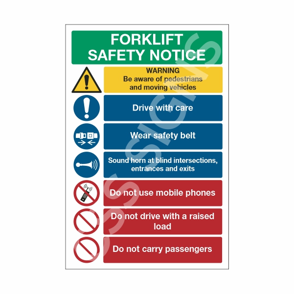 [120901-1] Forklift Safety Notice Sign (Corriboard, 100x150)