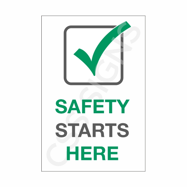 [110101-1] Safety Starts Here Sign (Corriboard, 100x150)