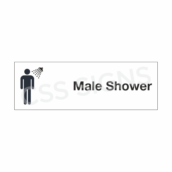 [130203-1] Male Shower Sign (Corriboard, 300x100)