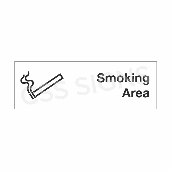 [130403-1] Smoking Area Sign (Corriboard, 300x100)