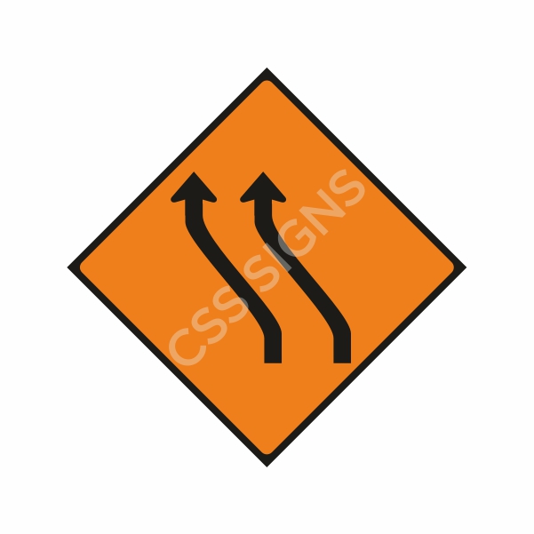 [600014-2] WK014 Move Left Two Lanes Sign (Reflective Aluminium Composite)