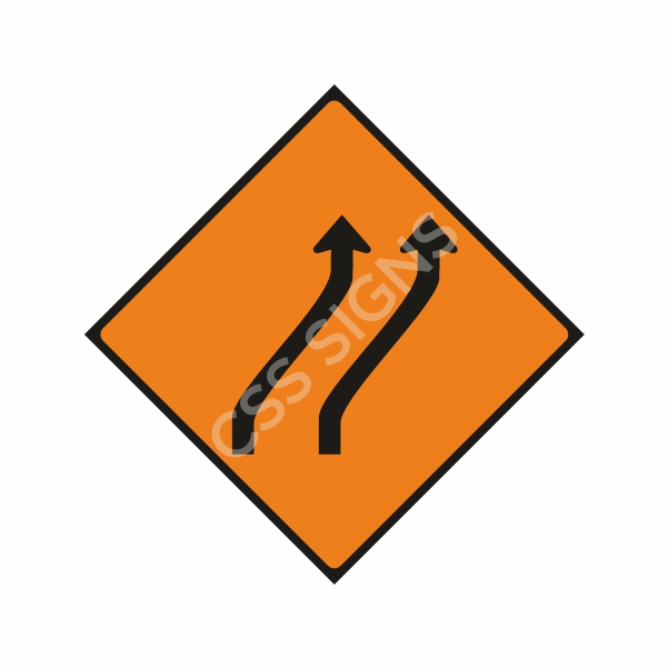 [600015-2] WK015 Move Right Two Lanes Sign (Reflective Aluminium Composite)