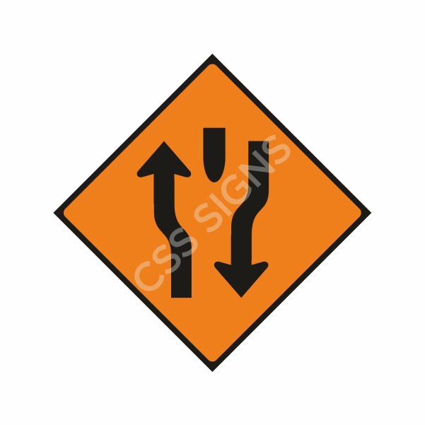[600018-2] WK018 Start of Central Reserve or Obstruction Sign (Reflective Aluminium Composite)