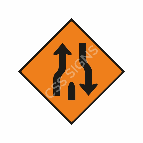 [600019-2] WK019 End of Central Reserve or Obstruction Sign (Reflective Aluminium Composite)