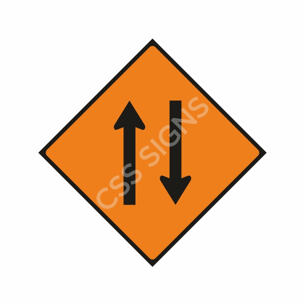 [600031-2] WK031 Two-Lane Traffic Sign (Reflective Aluminium Composite)