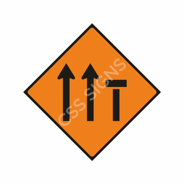 [600042A-2] WK042A Lane 3 of 3 Closed Sign (Reflective Aluminium Composite)