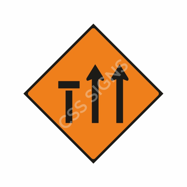 [600043A-2] WK043A Lane 1 of 3 Closed Sign (Reflective Aluminium Composite)
