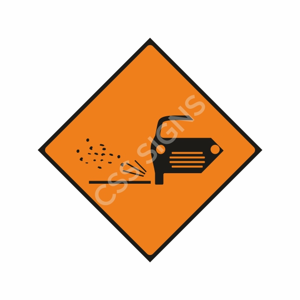 [600073-2] WK073 Loose Chippings Sign (Reflective Aluminium Composite)