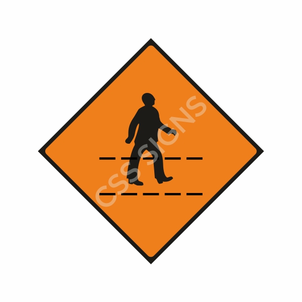 [600082-2] WK082 Temporary Pedestrian Crossing Sign (Reflective Aluminium Composite)