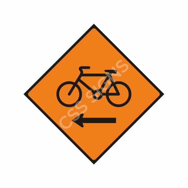 [600084-2] WK084 Cyclists Keep Left Sign (Reflective Aluminium Composite)