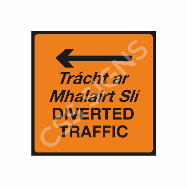 WK091 Diverted Traffic Left Sign