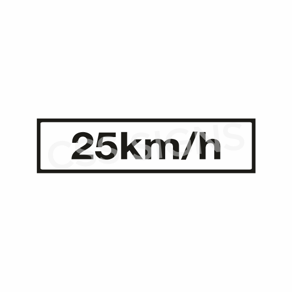 P011 Cautionary Speed 25kmh Sign