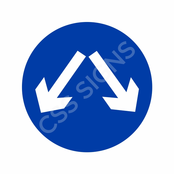 RUS003 Pass Either Side Sign