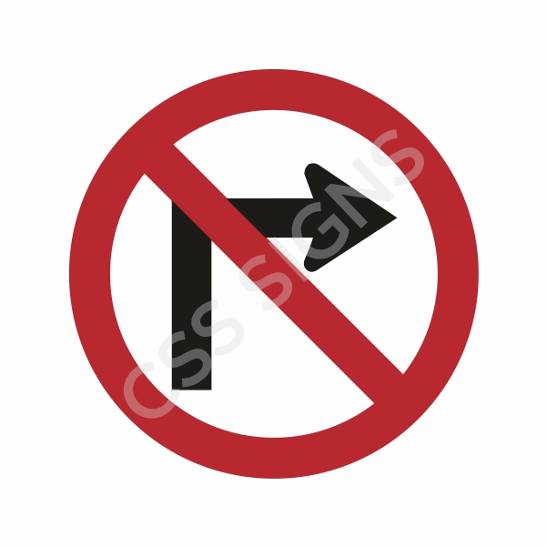 RUS012 No Right Turn Sign