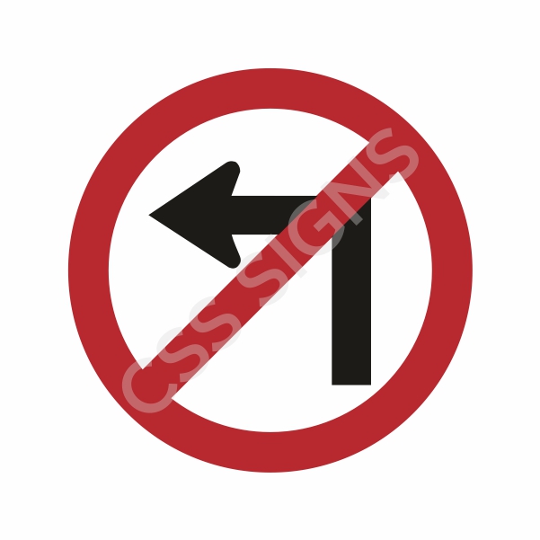 RUS013 No Left Turn Sign