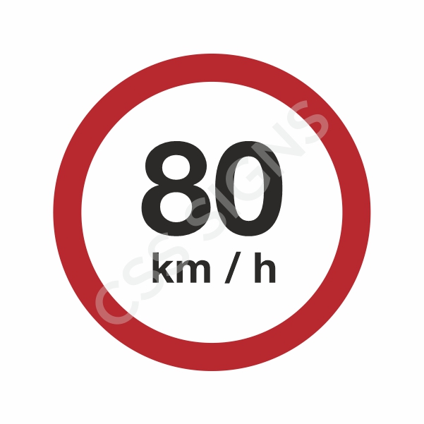 RUS041 80kmh Sign