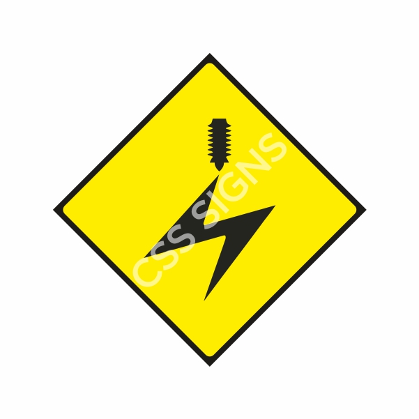 W111 Overhead Cables Sign