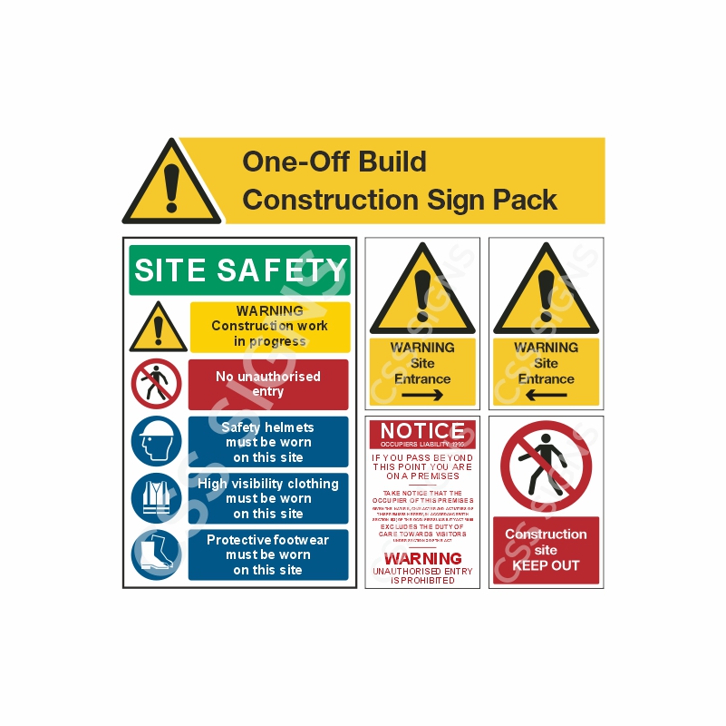 [PCK_001] One-Off Build Construction Starter Pack (5 Signs)