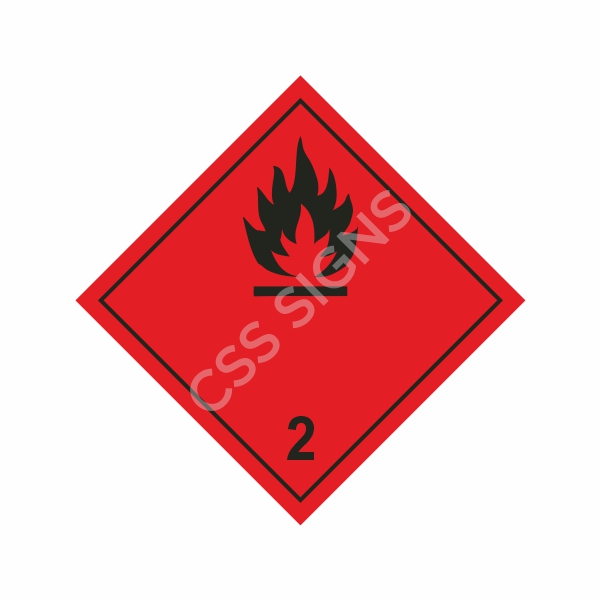 [500201-4] Class 2 Flammable Gas ADR Hazard Label (250x250, 5)