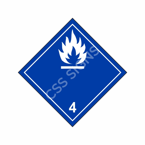 Class 4.3 Dangerous When Wet ADR Hazard Label