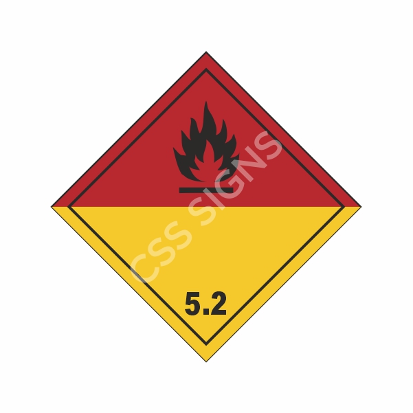 [500512-4] Class 5.2 Organic Peroxide ADR Hazard Label (250x250, 5)
