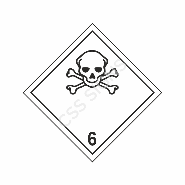 [500601-4] Class 6.1 Toxic ADR Hazard Label (250x250, 5)
